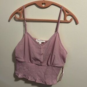 Pink Rose Cropped Tank Top
